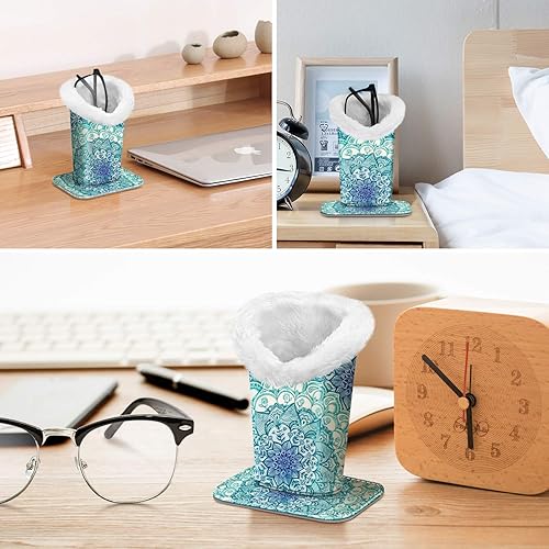 Miniatura 133 de Fintie Soporte para anteojos forrado de felpa con base magnética, estuche de cuero vegano prémium para lentes