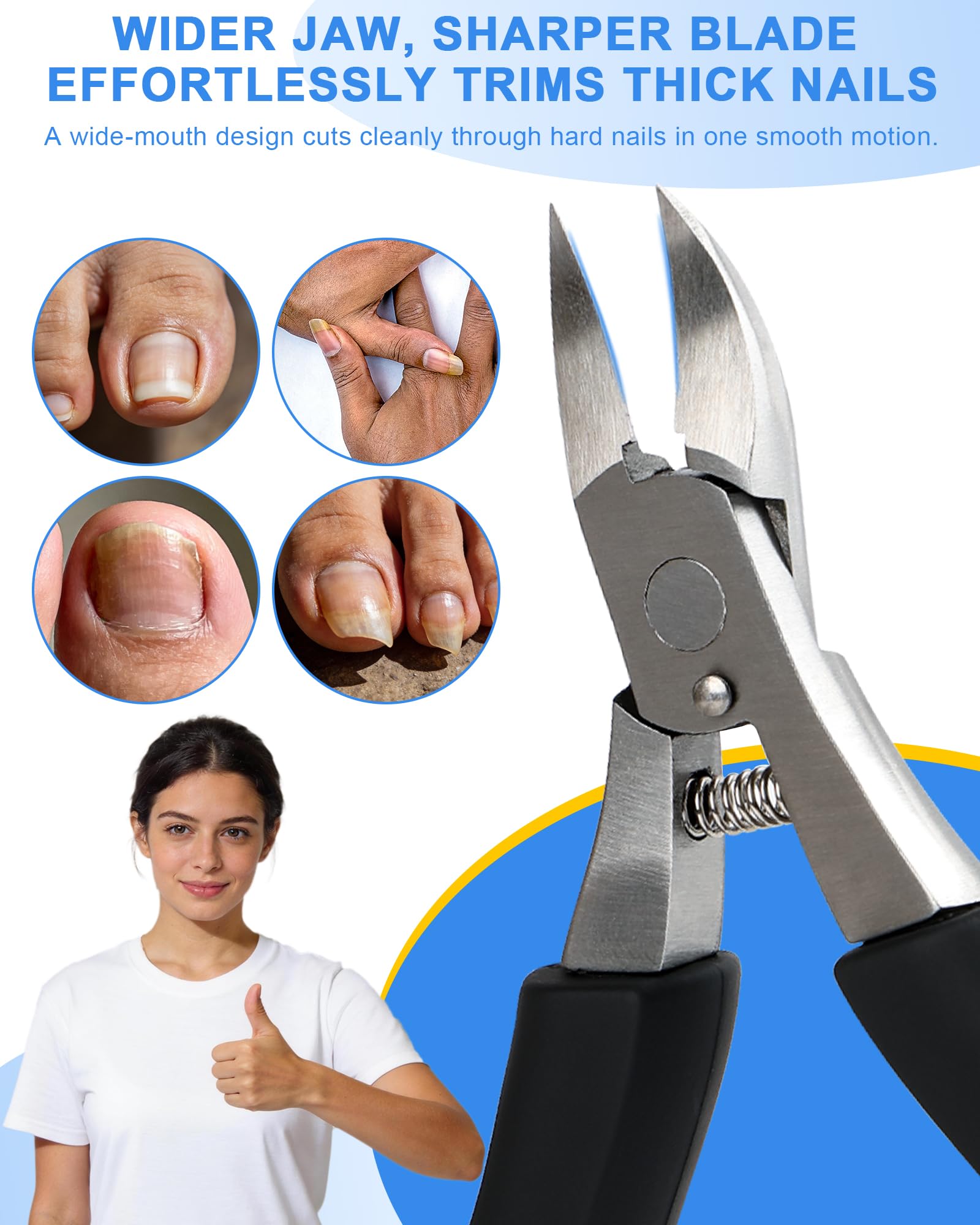 Pince à Ongles, Professionnel Pince de Precision, Acier Inoxydable Coupe Ongle, Poignée Antidérapante, Orteils Ciseaux Ongles de Pied, pour Ongles Incarnés ou Épai