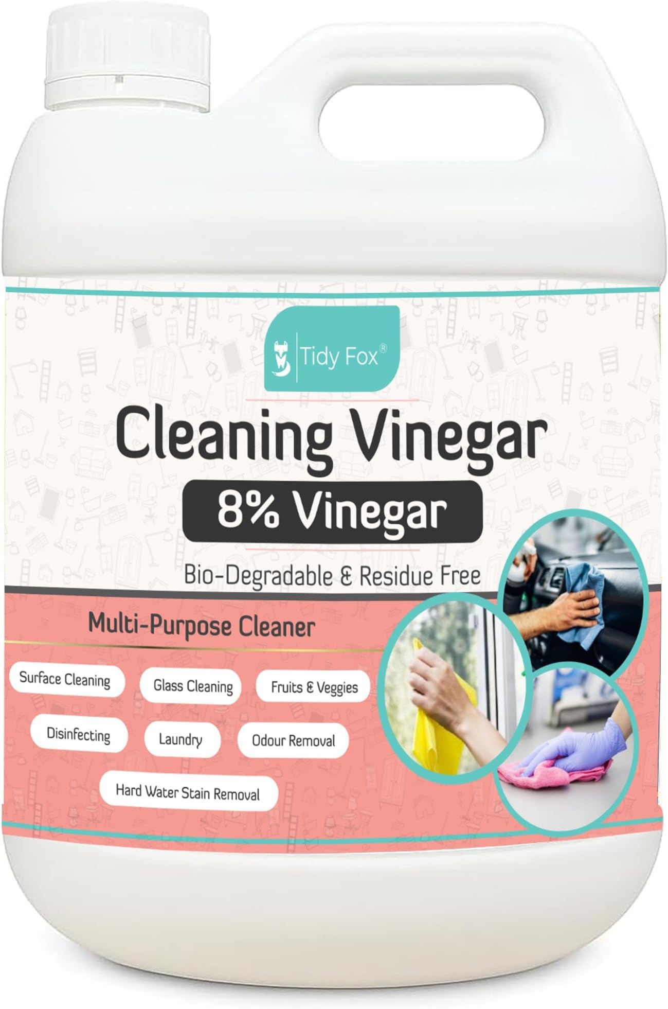 Vinegar for Cleaning Purpose 8%, All Purpose Cleaner, 5 Ltr