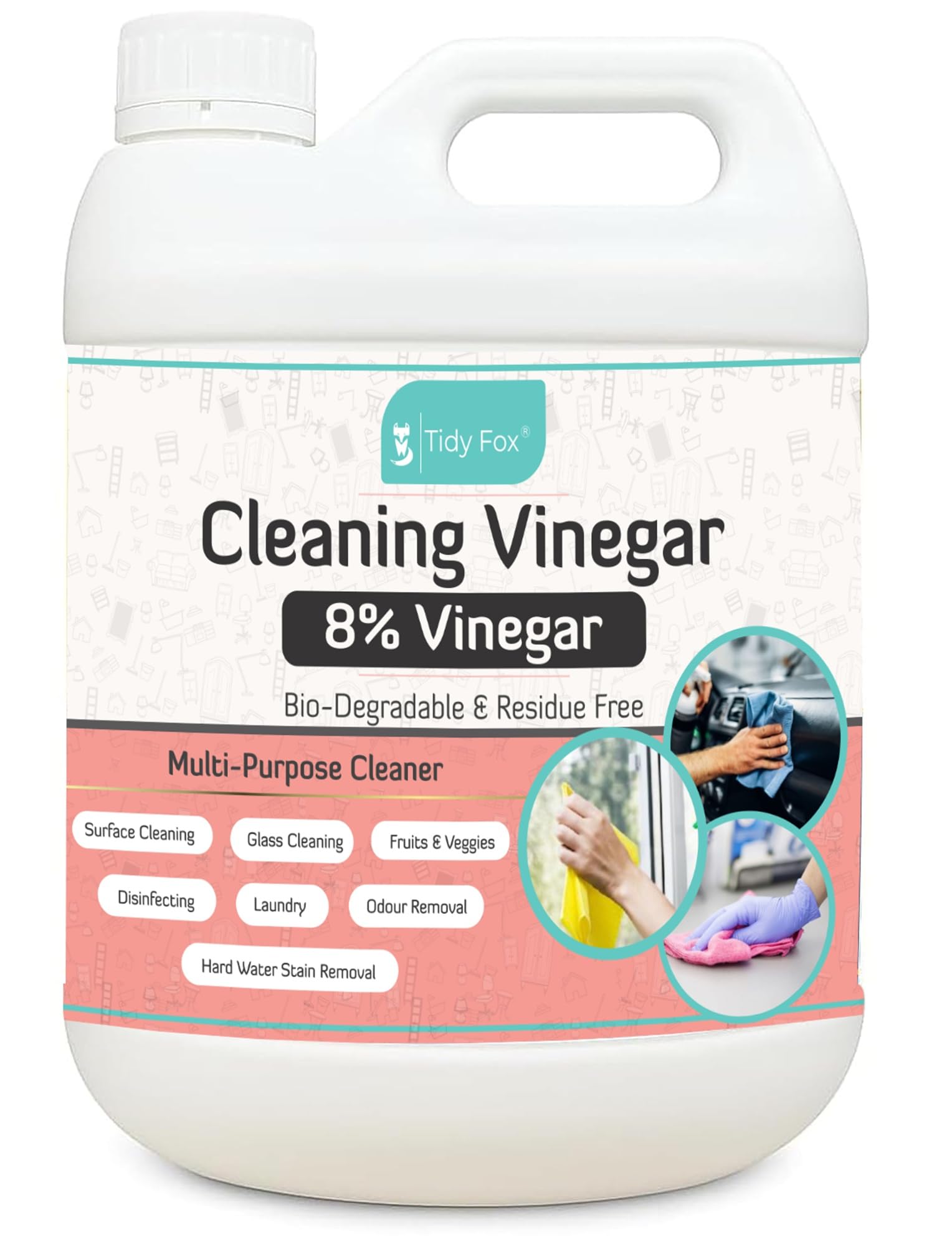 Vinegar for Cleaning Purpose 8%, All Purpose Cleaner, 5 Ltr