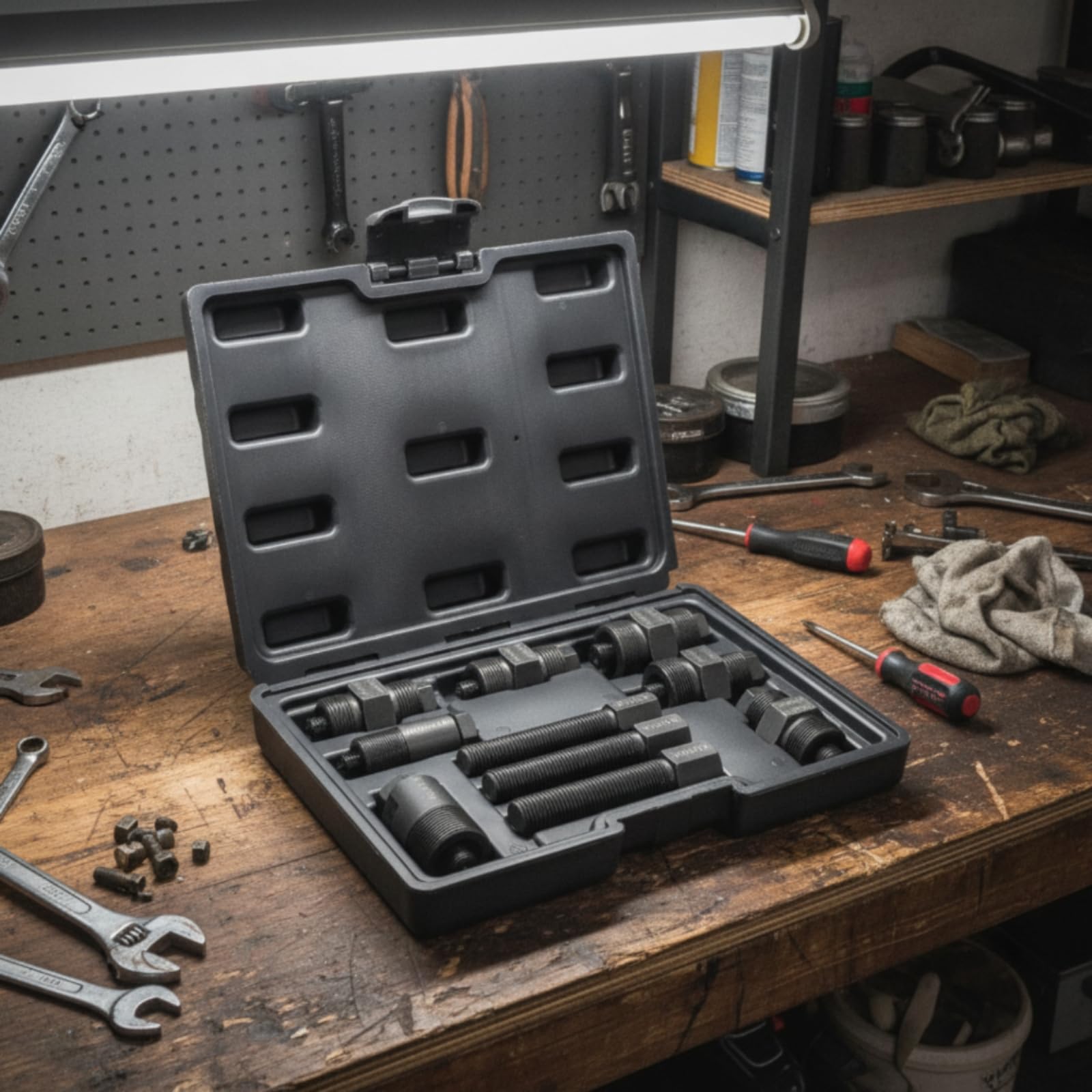 Schwungradabzieher Werkzeug Set Abzieher Gewindeadapter Kit Reparatursatz Kohlenstoffstahl Solide Konstruktion Sicheres Trennen für Motorradservice, Blau