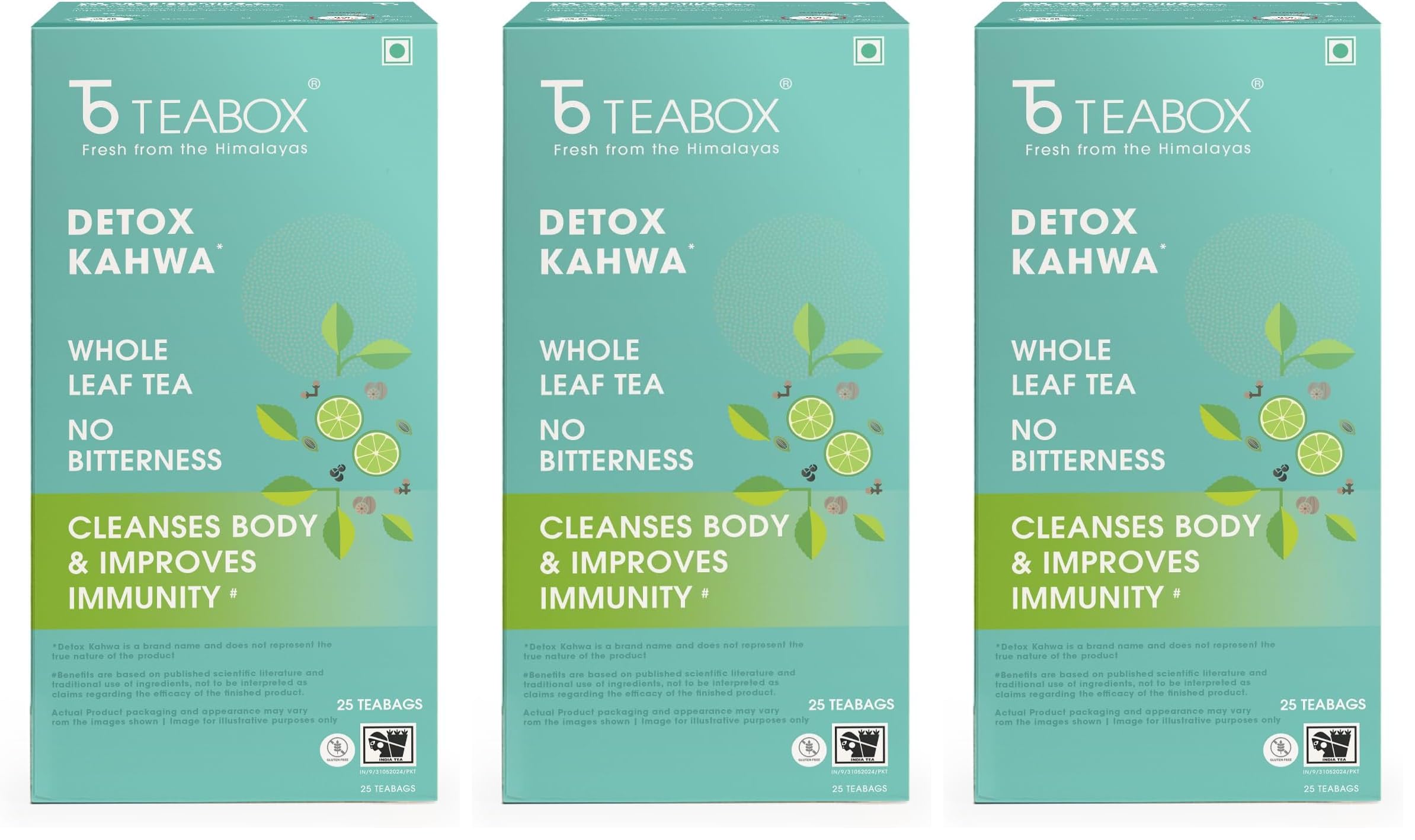 Teabox Fresh Kashmiri Kahwa Saffron (Kesar) Green Tea | 25 Teabags | Green Tea Handblended with Natural Saffron, Almond, Cardamom & Cloves | With Natural Ingredients (Pack of 3) — Amazon image 6