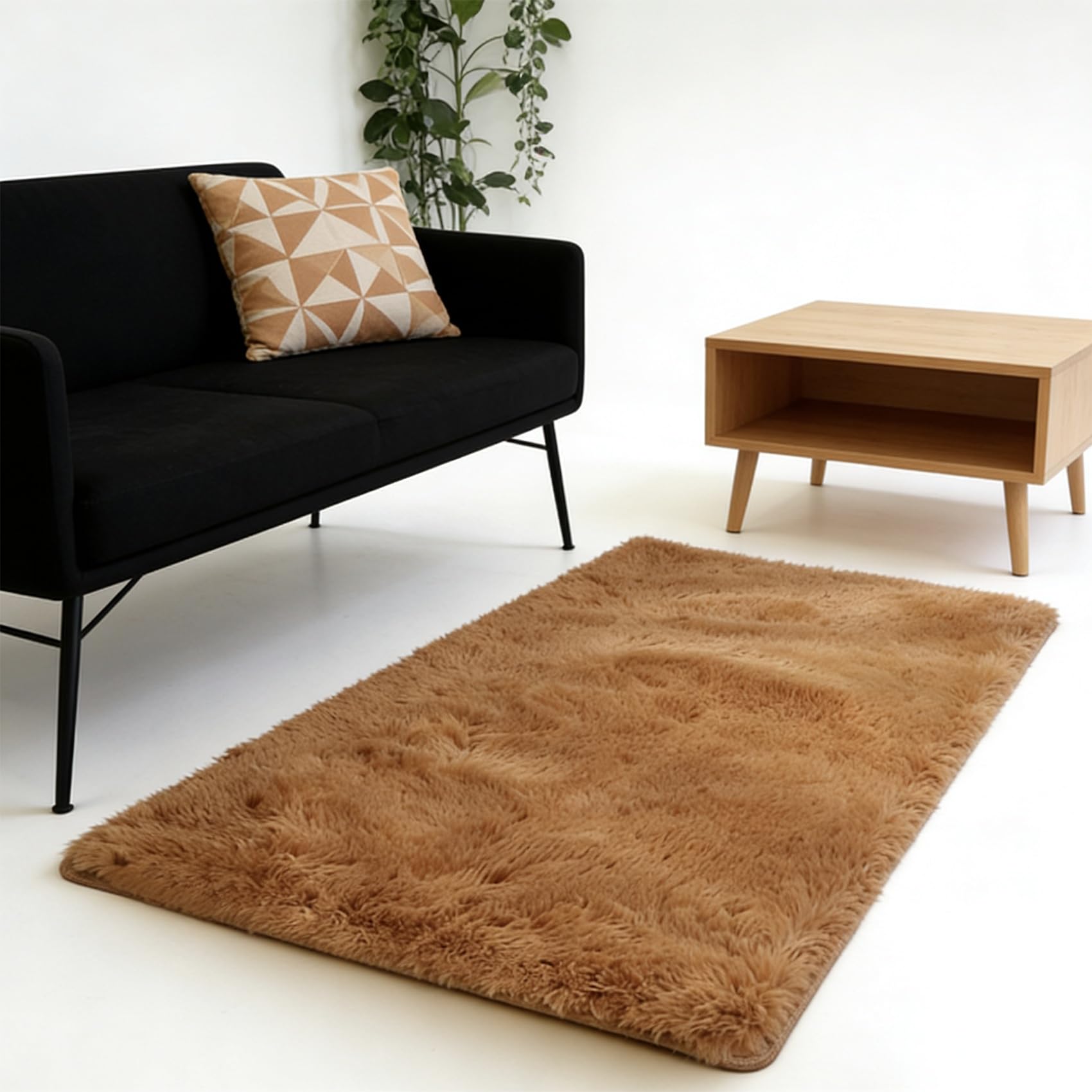 Tapis de canapé marron 300x195 cm antidérapant pour sols glissants