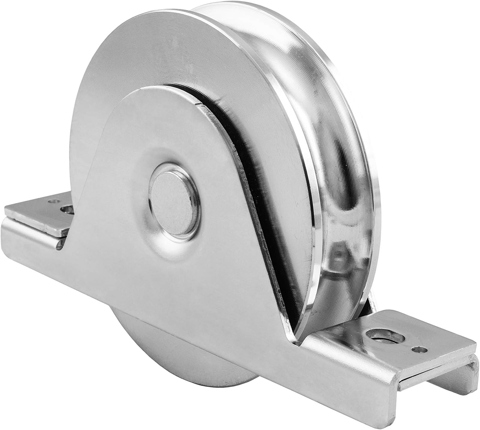 CAIS Sliding Gate Wheel (WSO 1630 B2, O Grooved, 158 mm Dia) | Double Bearing with Internal Support | Galvanized Mild Steel, Silver Finish | 480kg Capacity | Pack of 1, Made in Czech Republic
