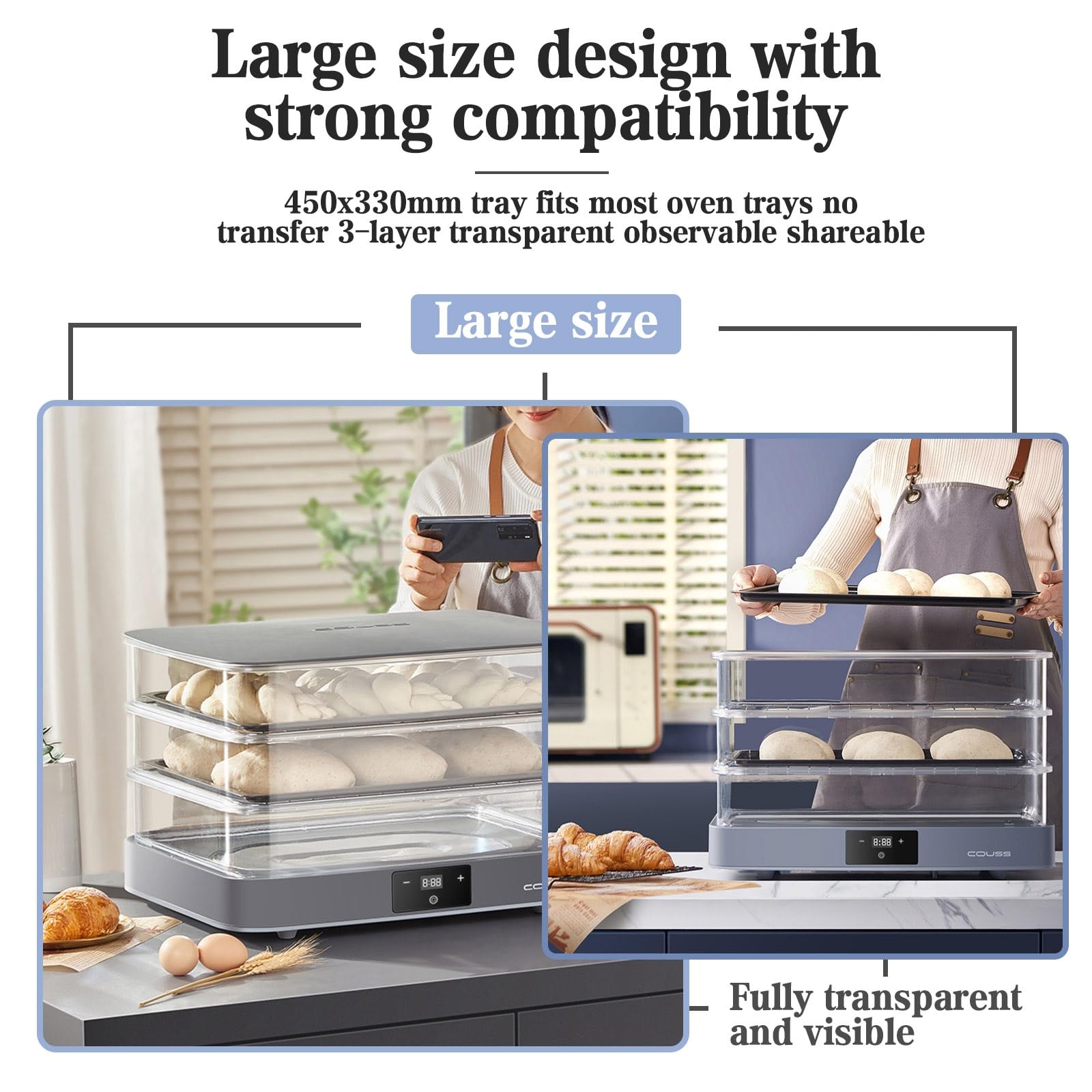 Caja Fermentación 40l Proofer para Pan Cámara De Fermentación Profesional para Masa Y Pizza, Máquina De Levado con Temperatura Ajustable, Ideal para Cocina Y Repostería