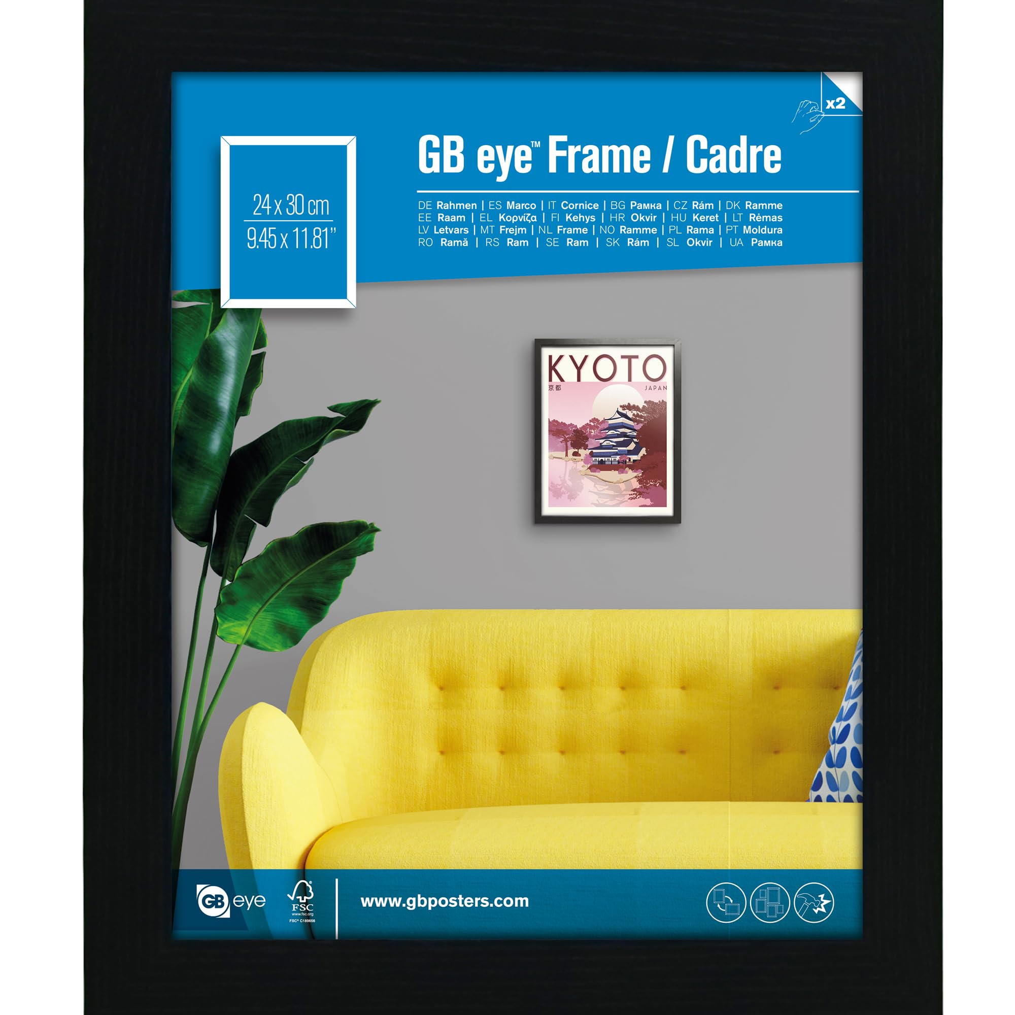 GB eye LTD, Black Frame-PDO, 24x30cm-Eton, 24 x 30 cm