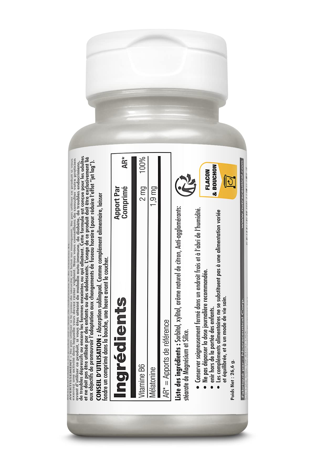 Kal Mélatonine + Vitamine B6 Assimilation optimale | Sommeil rapide et réparateur | 60 comprimés sublinguaux