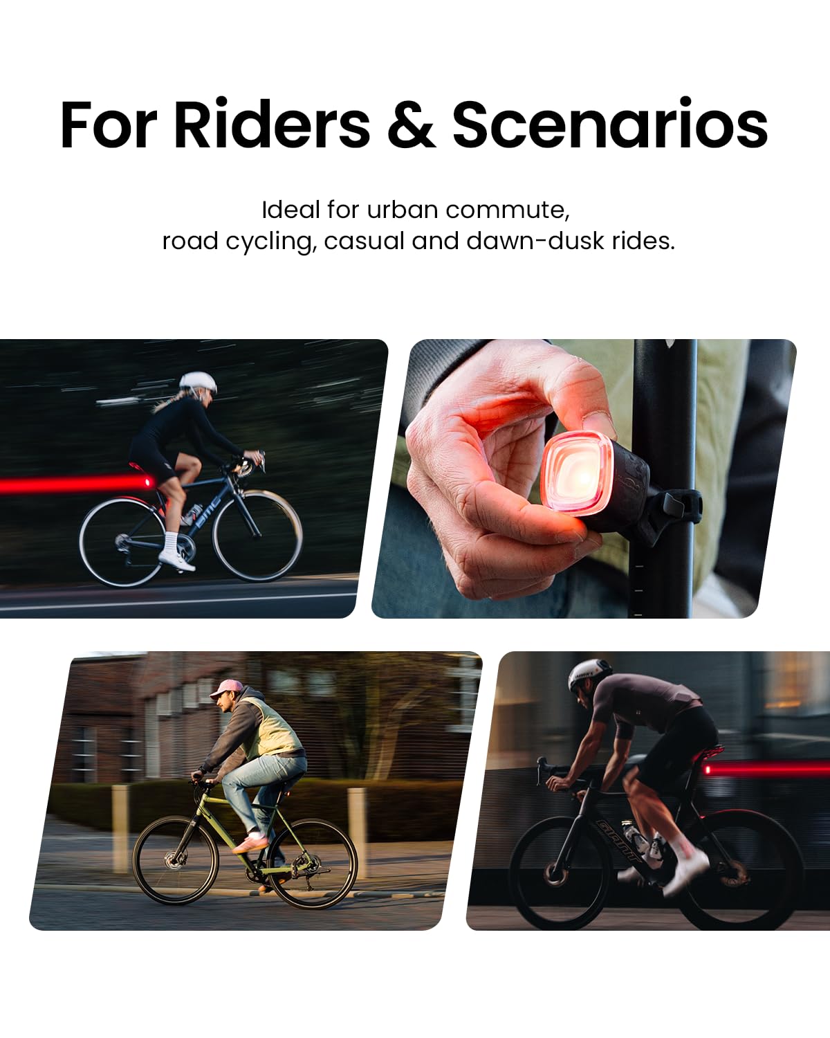 Magicshine URBO TL Feu arrière de vélo avec USB C Rechargeable, 50 lumens, étanche IPX6, Feux arrière pour vélo de Nuit, Feux arrière intelligents pour vélo de sécurité