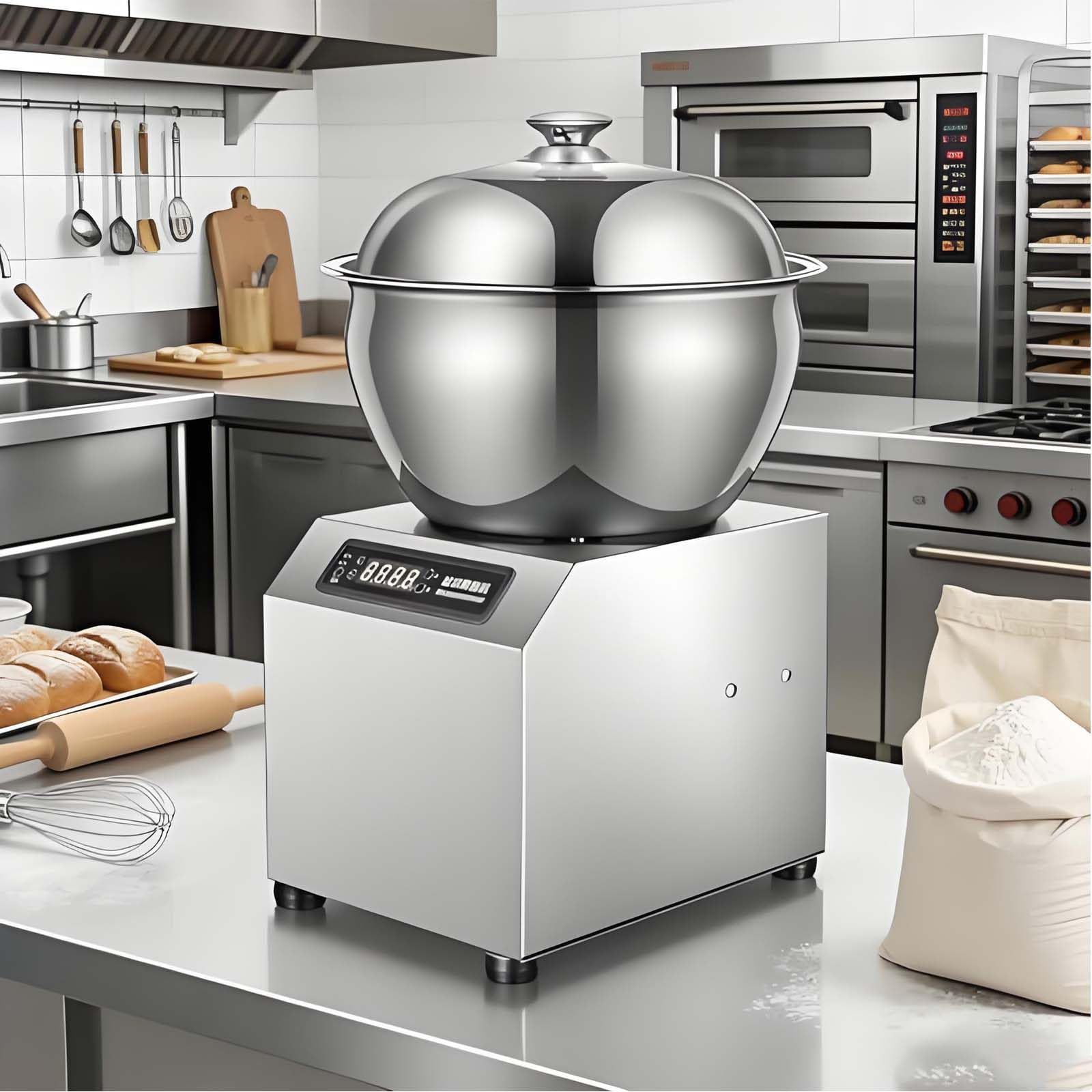 GUTYGIO Heavy-Duty Kneading Machine with Timing Function with Commercial Dough Mixer with Stainless Steel Bowl, for Pizza & Bread Dough,Dual Rotation for Up to 18LBS Flour 8KG