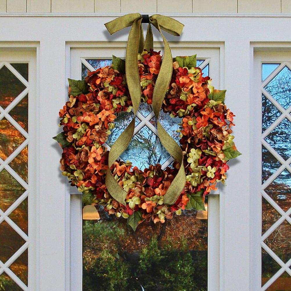 Ghirlanda autunnale - ghirlanda per porta realizzata con fiori di paglia e fiori secchi - ghirlanda di fiori fatta a mano - resistente e versatile