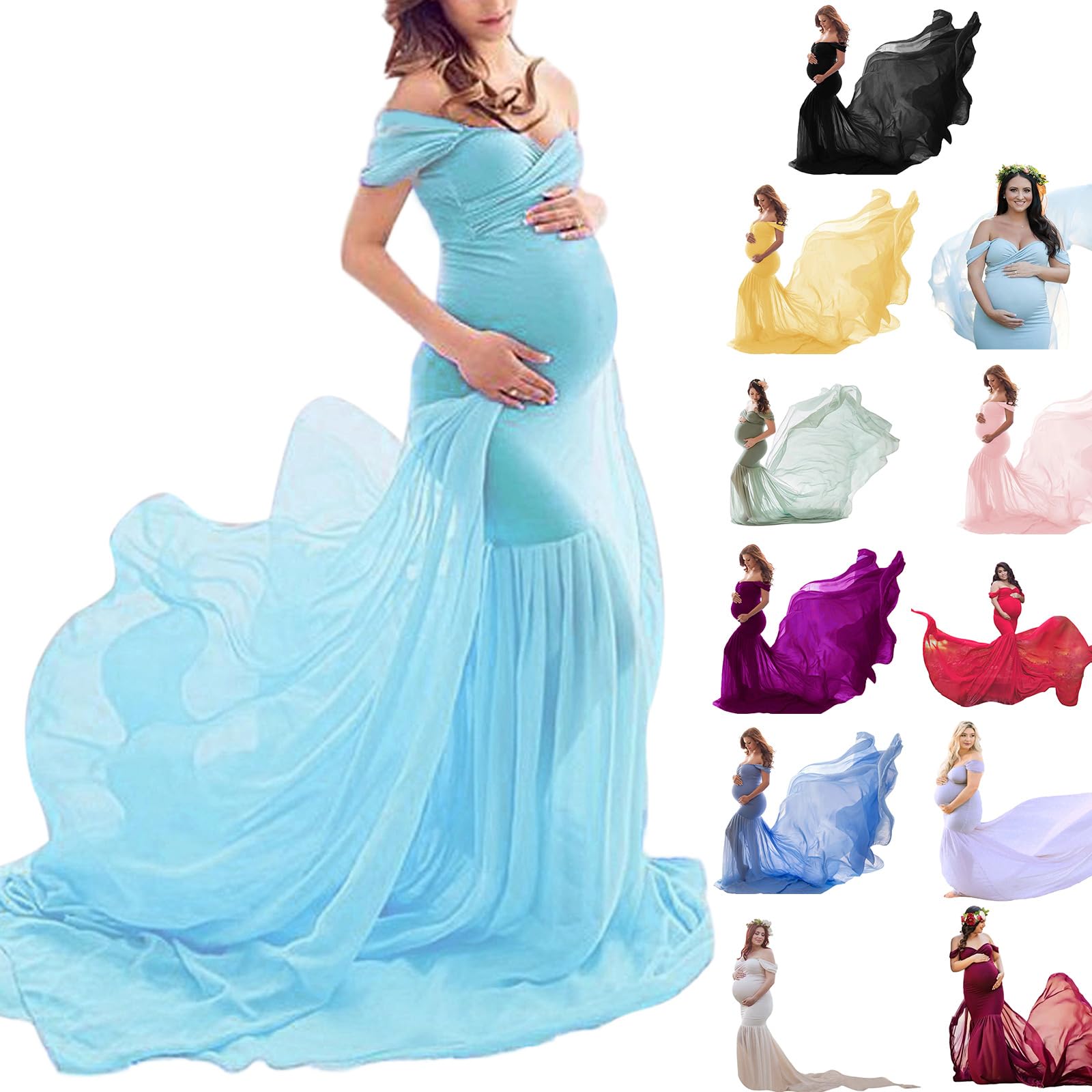 Vestido de maternidad con foto de fácil cuidado, varios colores