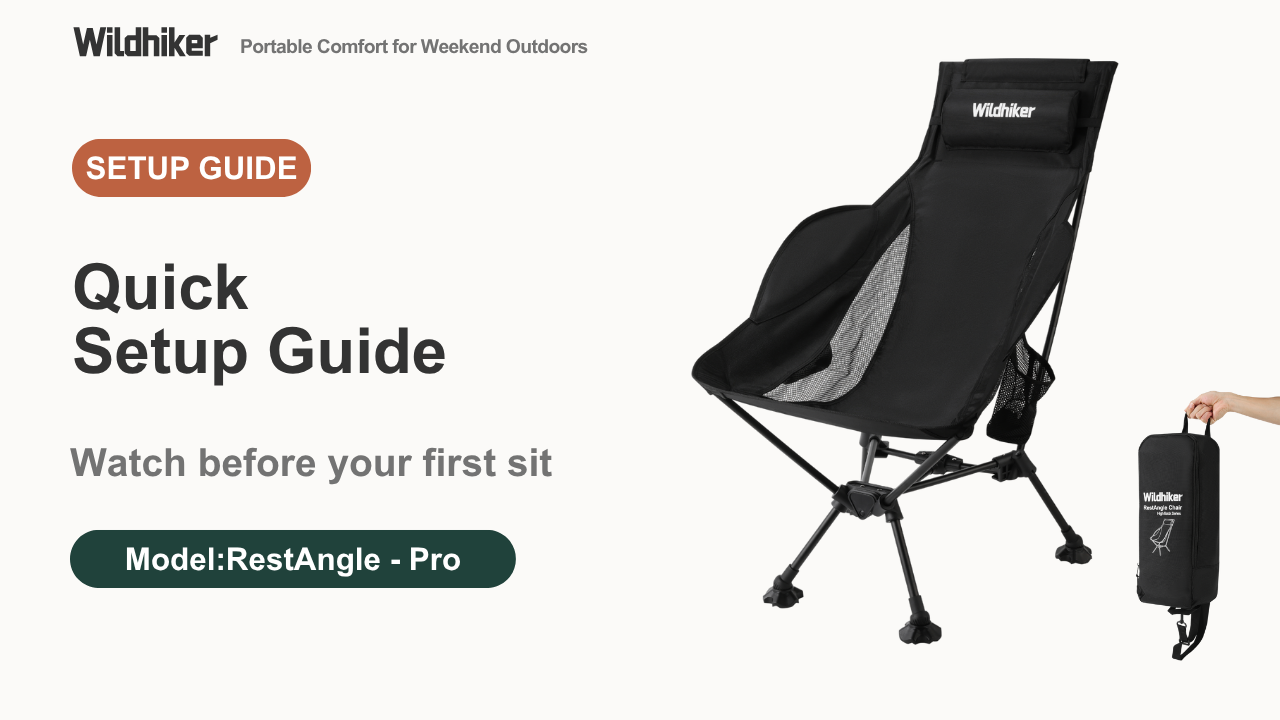 Wildhiker RestAngle Pro Silla Plegable de Camping con Respaldo Alto, para Campamento y Playa miniatura 7