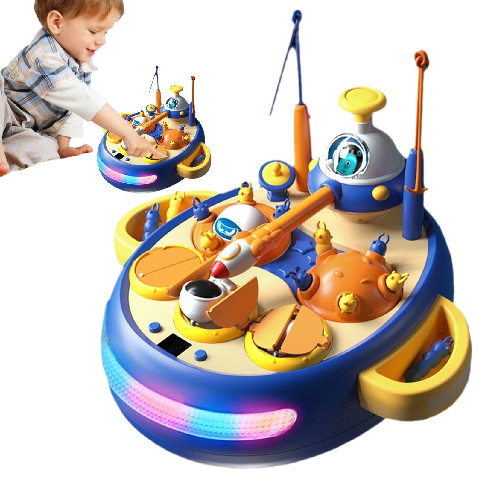 Vorschul-Angelspiel Interaktiver Mehrspieler- | Rotierendes Fischbrettspiel Lernaktive Frühentwicklung für , Mädchen und kleine Kinder von 3-8 Jahren, 1-4 Mitspieler