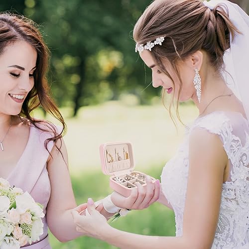 Miniatura 7 de Regalos de propuesta de dama de honor, joyero de cuero personalizado, flor de nacimiento, caja de joyería de viaje, caja de anillos personalizada,