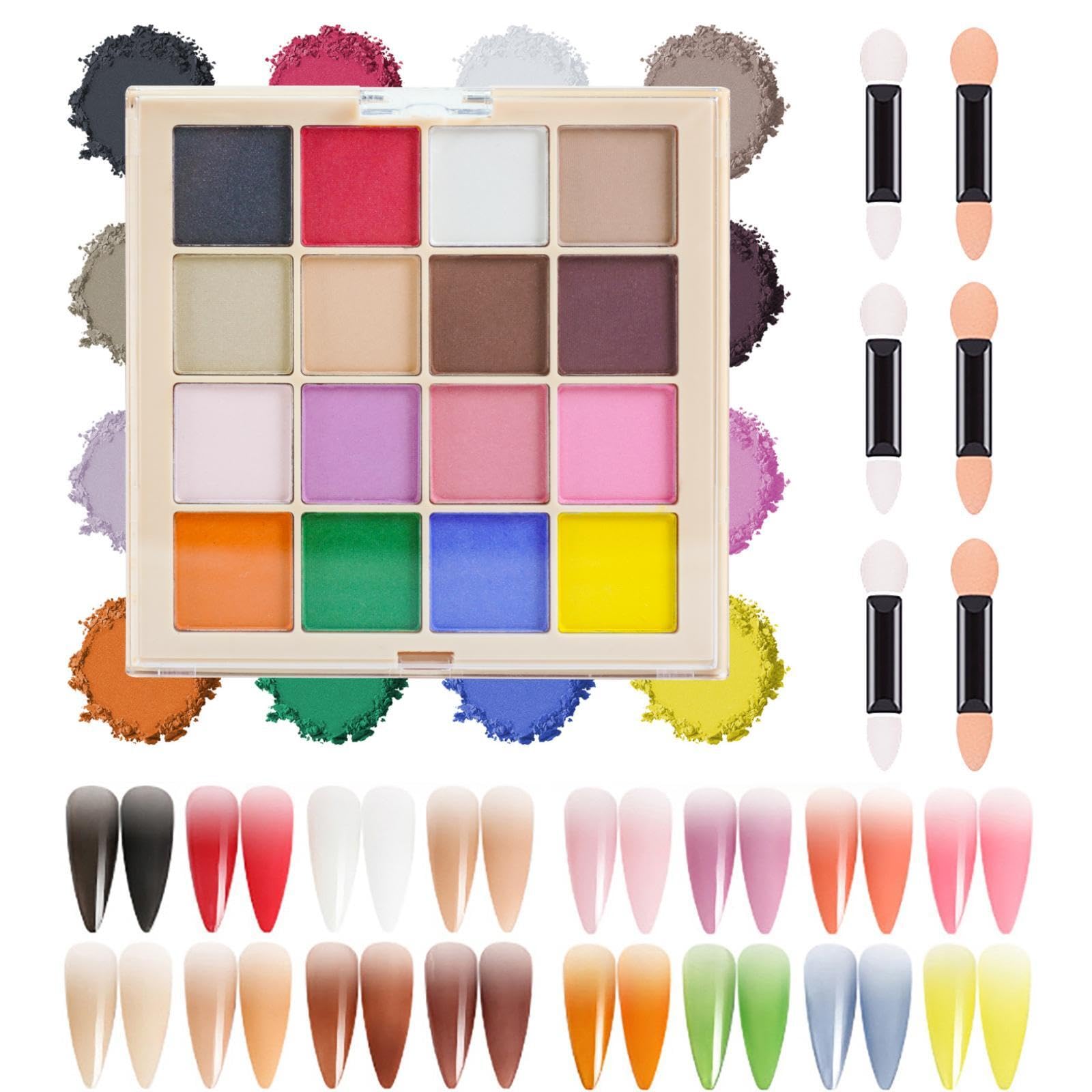 【新品・未開封】uña pigment 全色set ＆ nail pallet Amazon.com: MKNZOME 16 Colors Nail Pigment Powder Palette, Solid