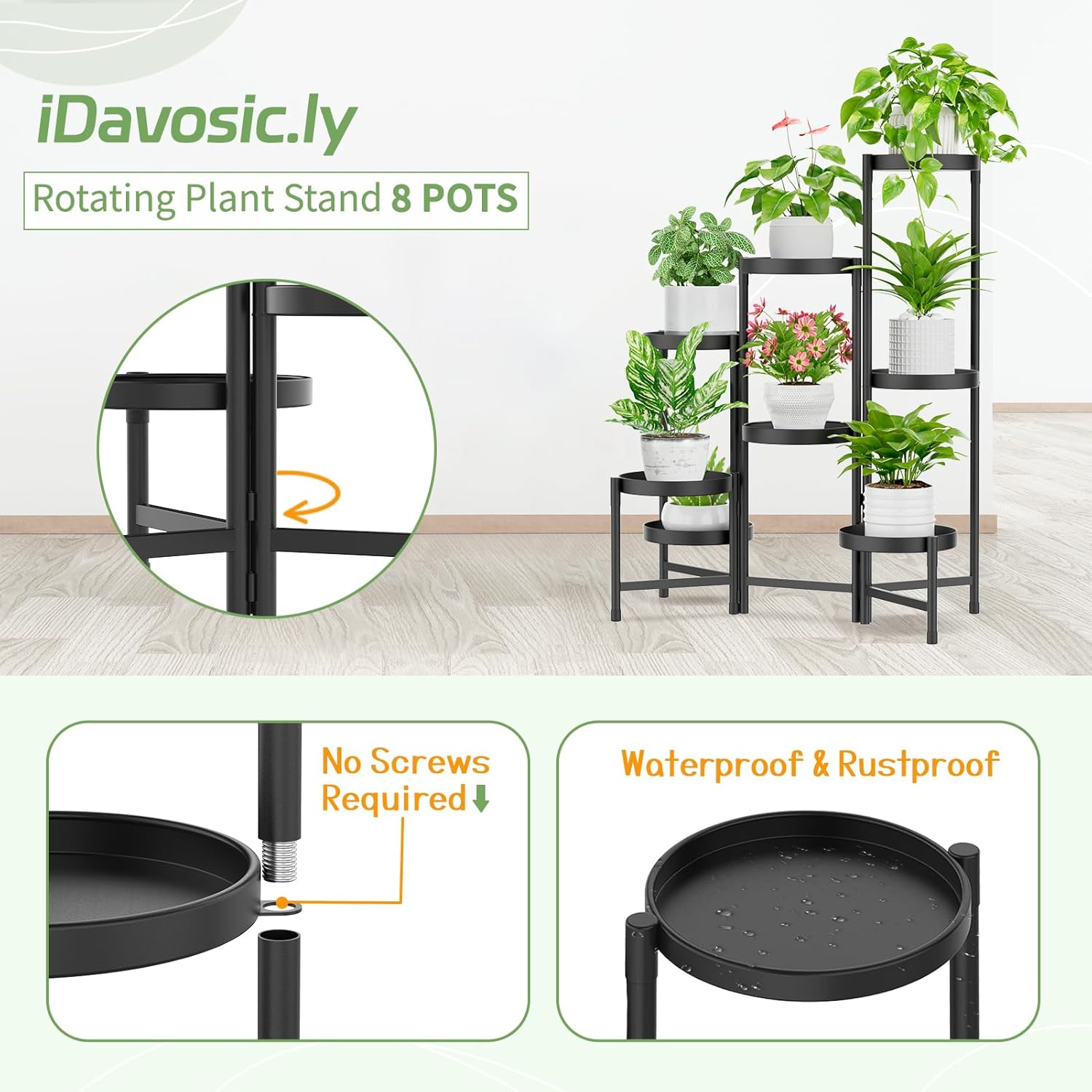 iDavosic.ly plant stand indoor outdoor folded for storage