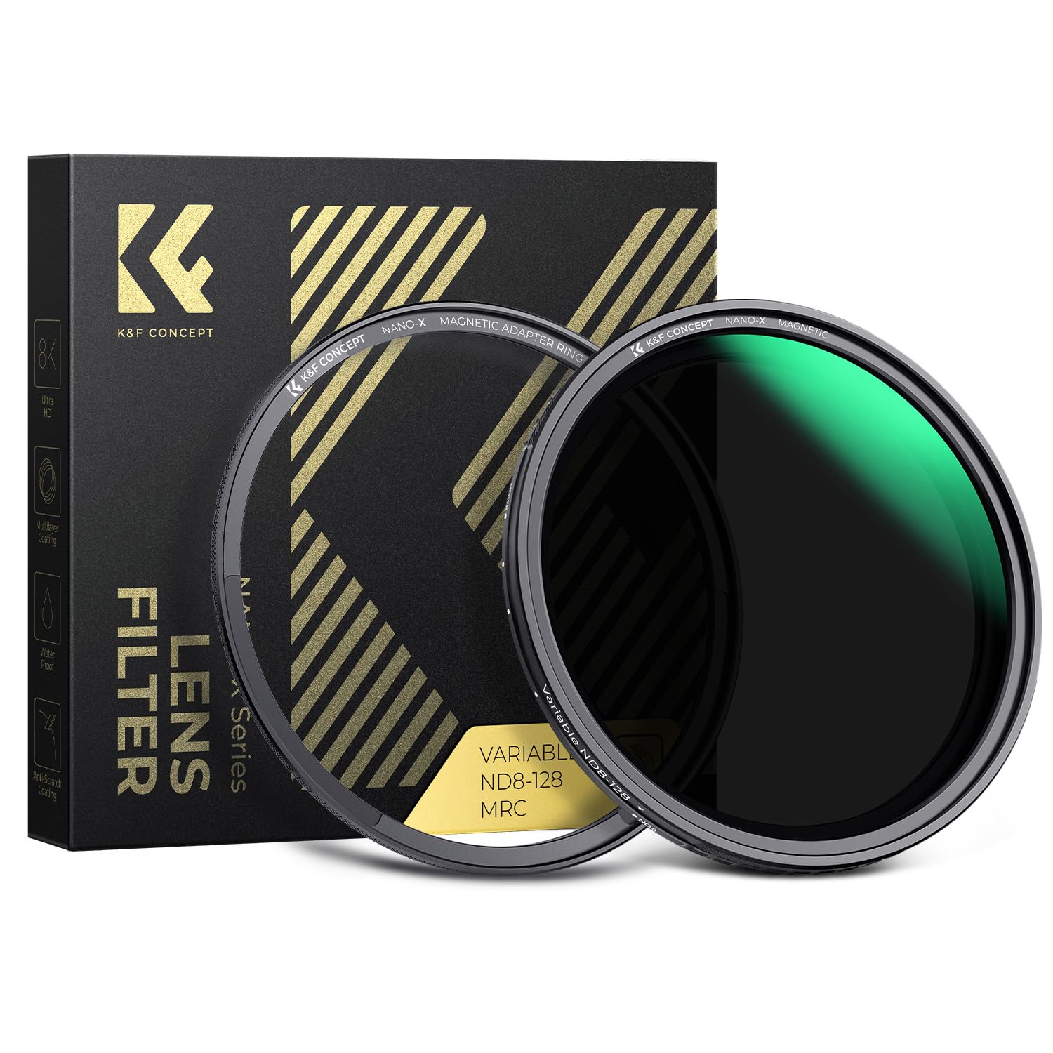 K&F CONCEPT 67mm Nano-X Magnetico Filtro ND Variabile ND8-ND128 (5 f-Stops) con Anello Adattatore Magnetico, Filtro ND Magnetico a Densità Neutra con 28 Strati di Nano Rivestimento