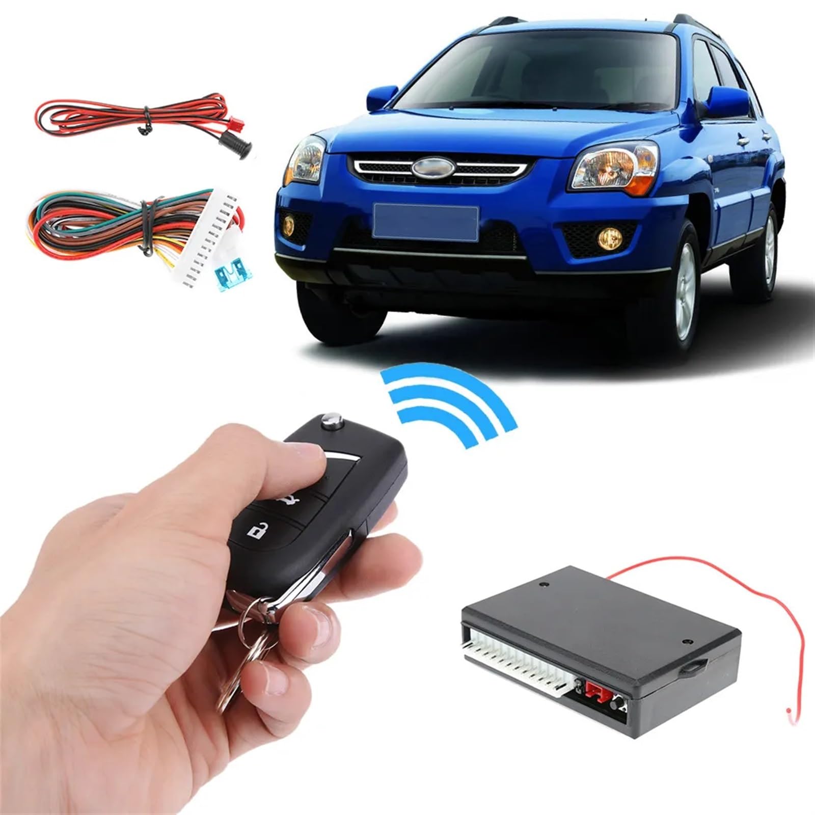 Sistema Alarma Antirrobo Coche Universal Car Auto Central Door Lock Sistema de Entrada sin Llave Control Remoto Alarma Kit Bloqueo Central