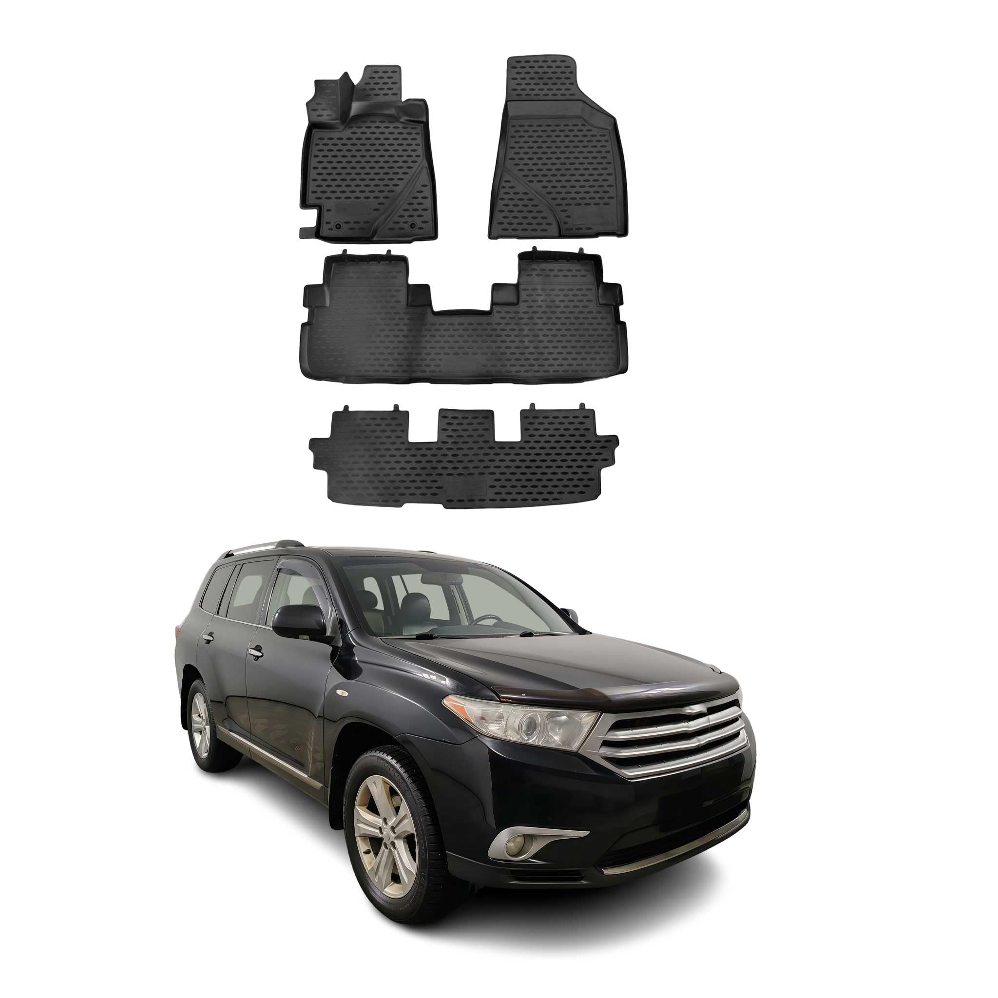 Replacement Parts for 3Pcs Front&Rear Black Floor Mats 2 Row Liners for