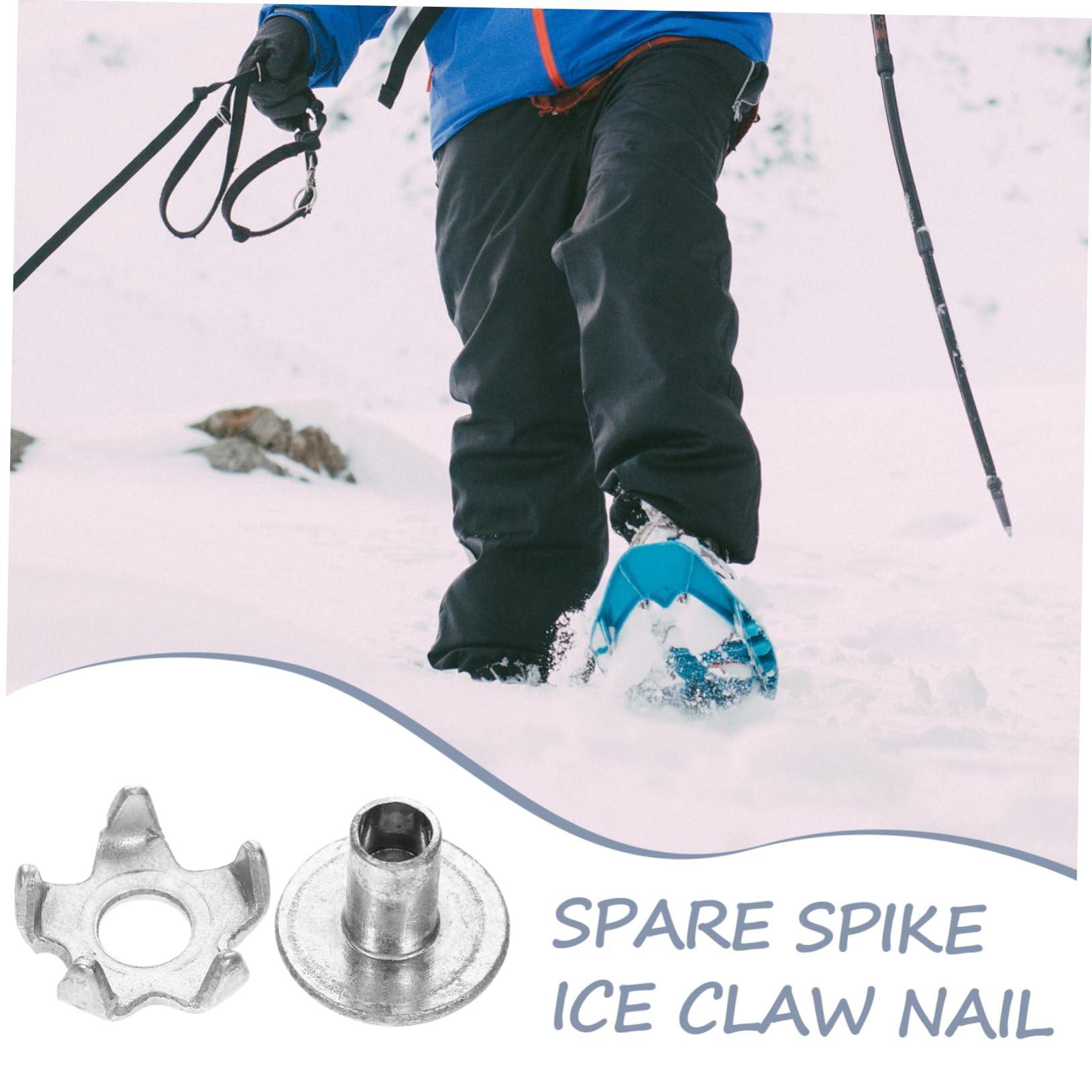 Pinchos Antideslizantes para Zapatos 5 Dientes De Acero, Tacos Metálicos Resistentes, 15 Piezas, Unisex, Ideales para Senderismo y Nieve, Puntas para Crampones, Accesorio Antideslizante
