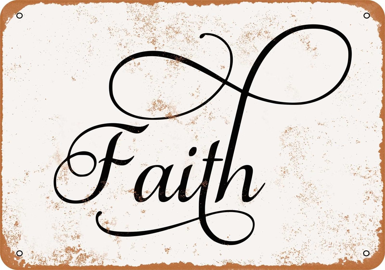 Miaomansenstore Metal Sign - Faith - Vintage Look Home Decor