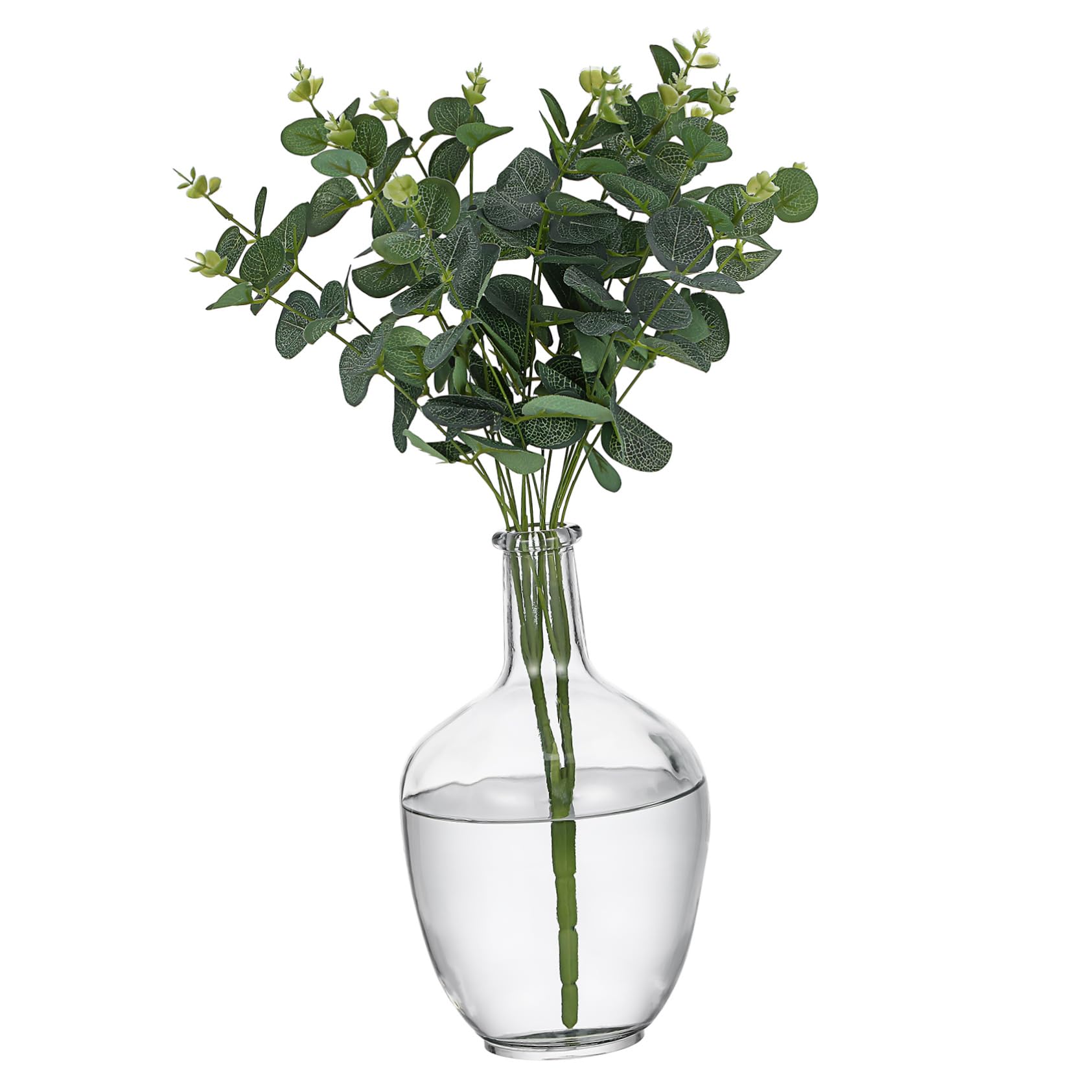 Jarrón de Decorativo con Cuello Estrecho para Arreglos Base Estable para Bodas y Decoración del Jarrón Transparente para de Mesa