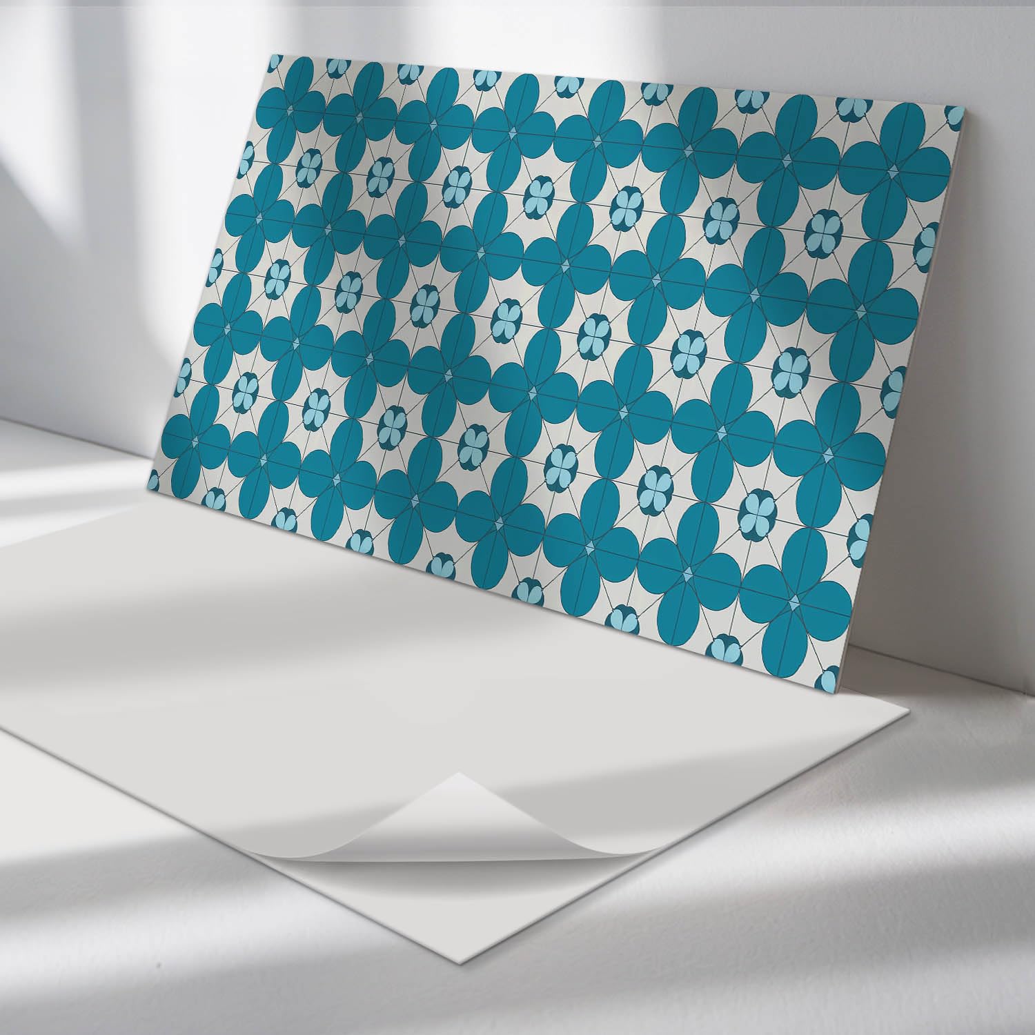 Panneaux muraux autocollants 60x30 cm vinyle imperméable motif géométrique floral