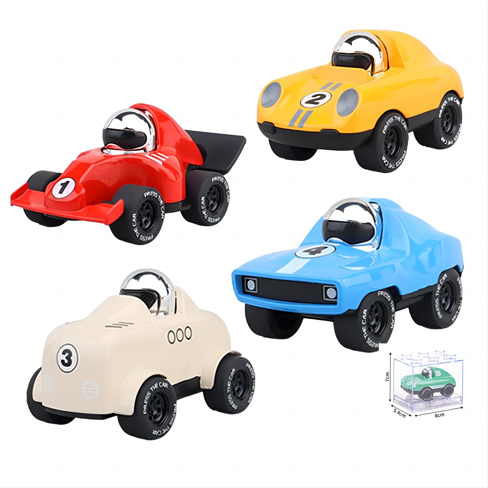 Alloy Toy Cars Set – Interactive Deformable Cars with Acrylic Display Box, Perfect for Endless Fun and Educational Play (4 Pcs)