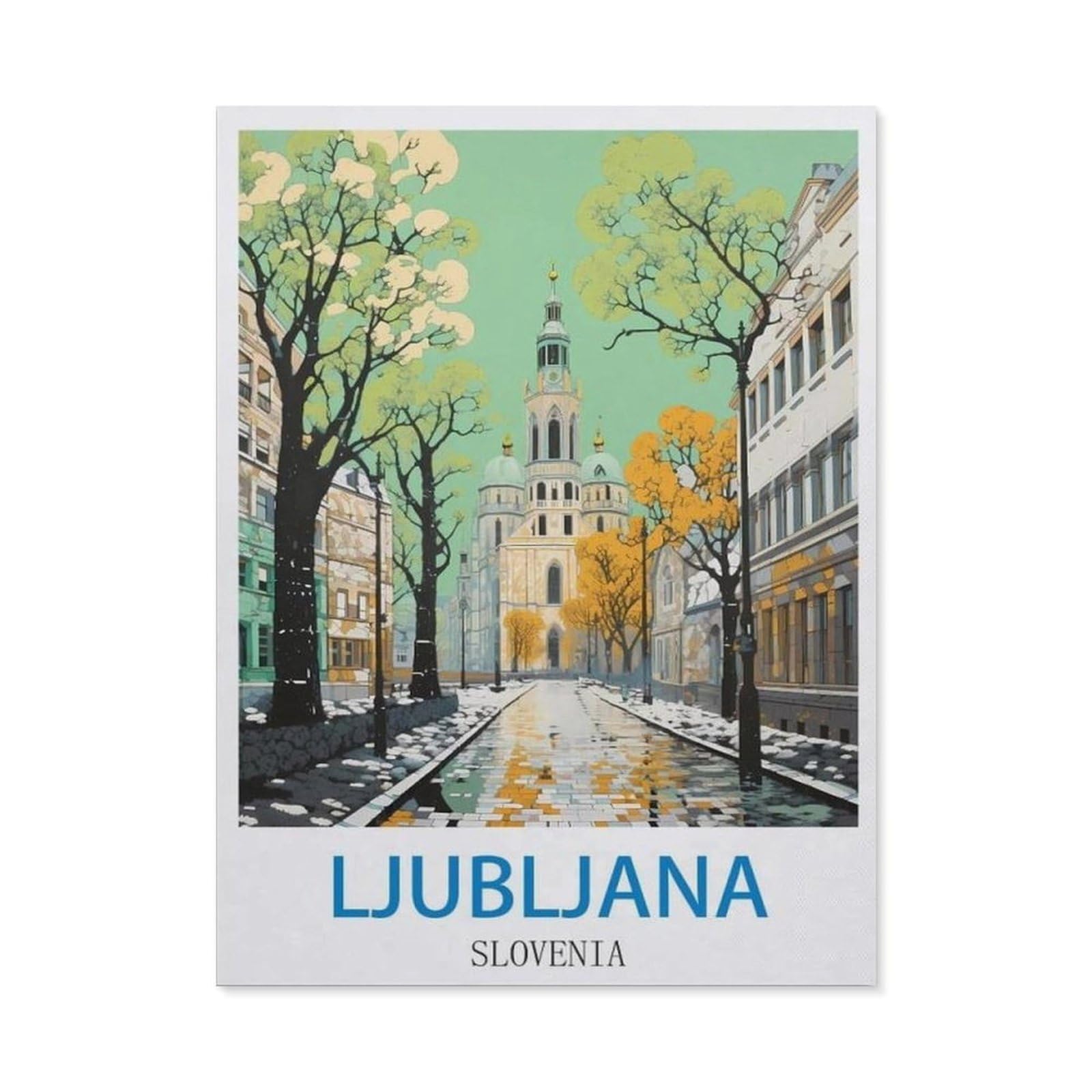 Ljubljana Slovenia，Funny Toilet Poster Sign, Vintage Metal Tin Sign, Bathroom Poster, Bathroom Decor, Home Wall Decor Art Tin Sign Plaque(20x30cm）8x12 inch-EE24