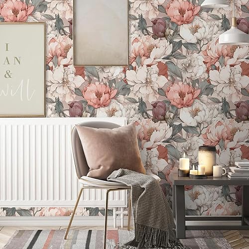 Miniatura 10 de Papel tapiz de cuento de hadas, diseño de animales, oso de ciervo, búho, beige, café, vintage, para despegar y pegar, fácil de despegar en papel