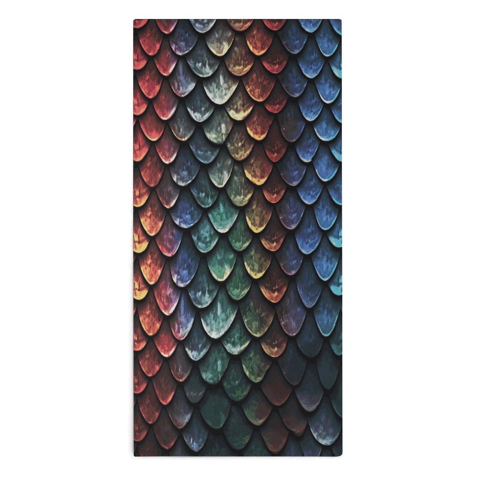 Fodpand Style Dragon Scale Microfiber Towels, Decorative Bath Towel Soft & Lightweight, Hand Towels Multipurpose Use For Bathroom, Pool, Gym, Spa, And Hotel Use