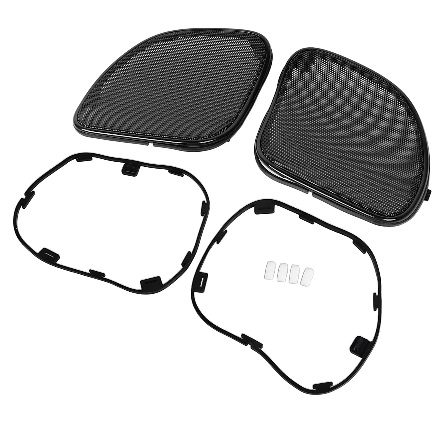 Moto Fairing Mesh Anteriore Altoparlante Griglie Copertura Altoparlante Griglie Trim per Harley Road Glide FLTRX FLTRK 2015-2023(Maglia nera + taglio nero)