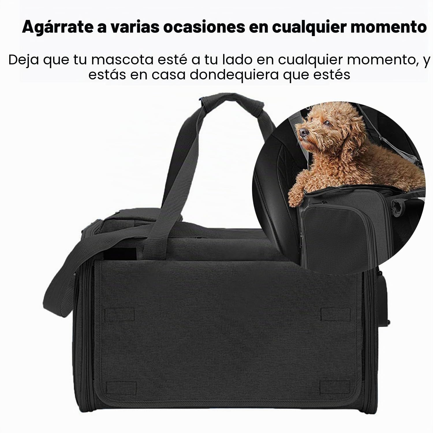 Transportin para Gatos，Transportin Perro Pequeño,Transporte para Gatos Grandes y Perros Medianos hasta 7.5 kg,Gatos Correa de Hombro Ajustable y Colchón Suave,46×30×30 cm