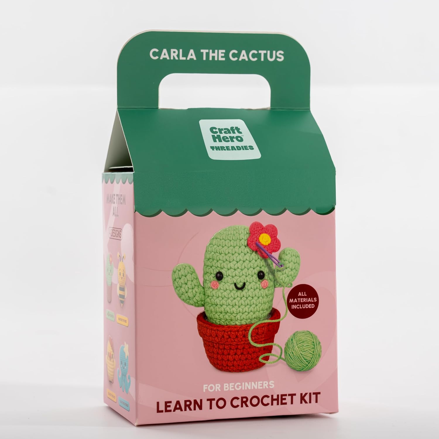 Craft Hero Threadies Complete Crochet Learning Kit for Beginners - All Materials Included | Pre-Started Project | Instructions for 4-Inch Finished Item