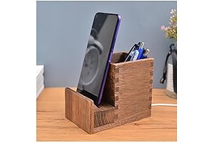 Wooden Pencil Holder with Phone Stand