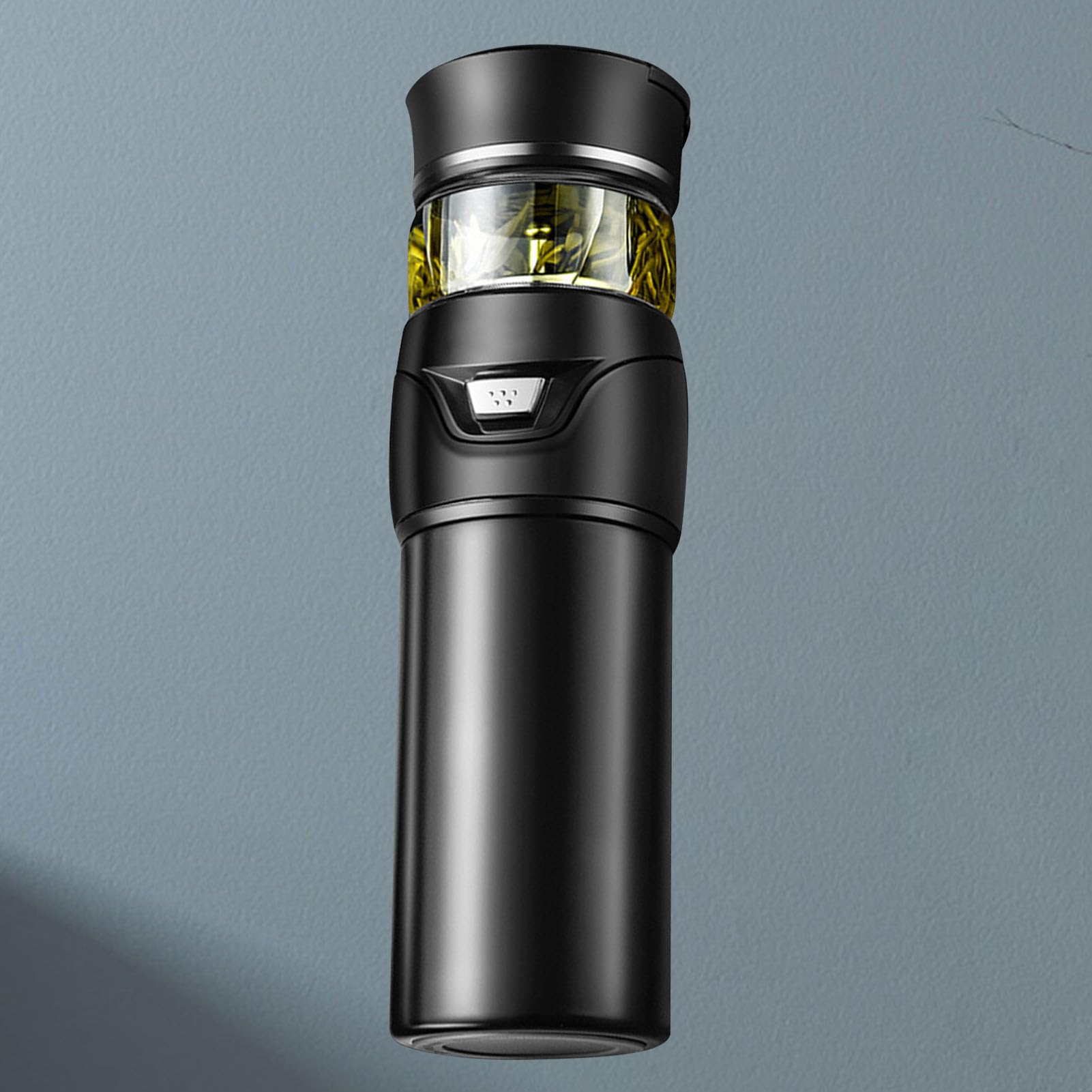 Generic Botella de té de Acero Inoxidable, Elegante Taza de Viaje Aislada para Hombres en la Oficina o en Casa con Infusor (BLACK)