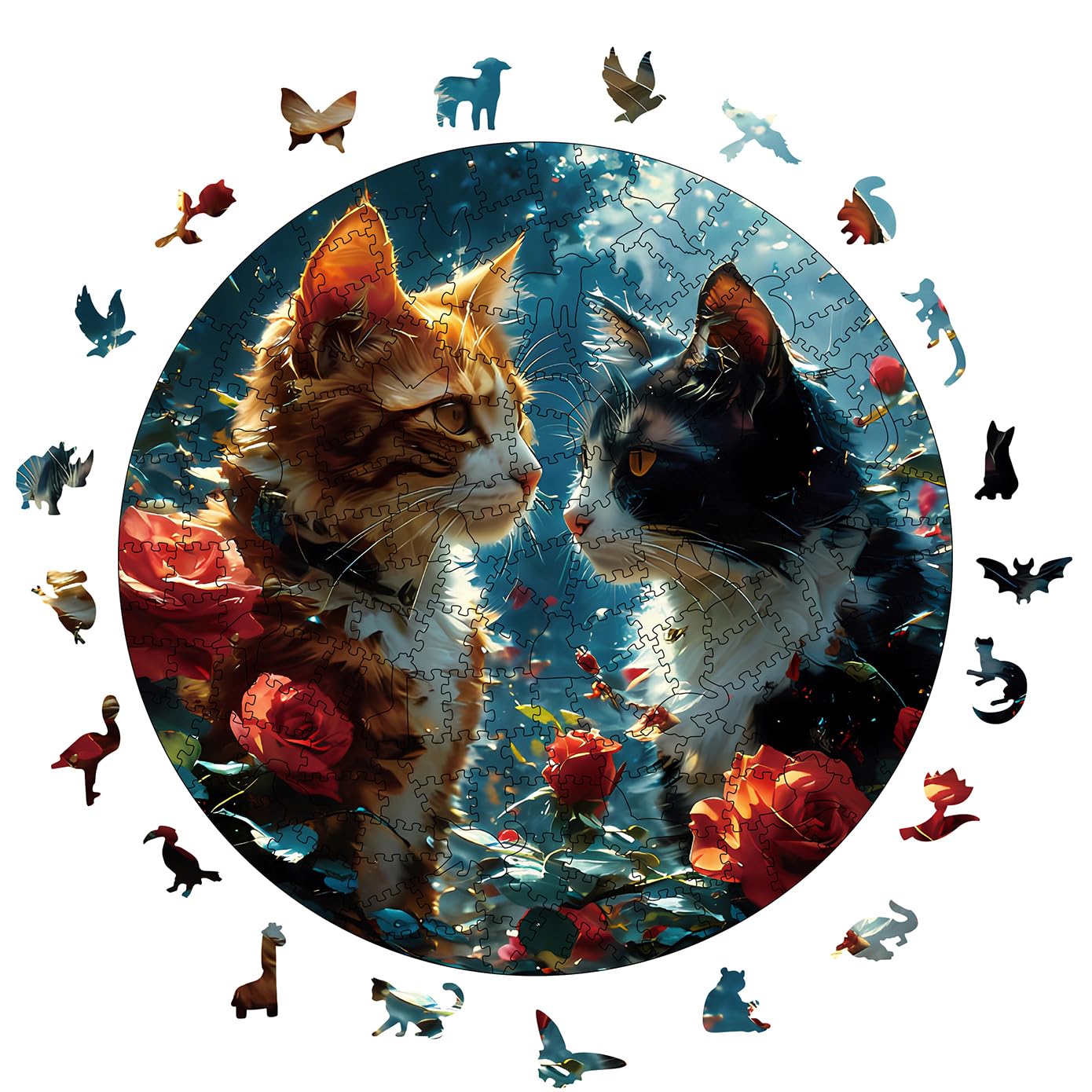 WHJSG200 Piece Animal Shaped Wooden Jigsaw Puzzle for Adults (WHJ-cat B)