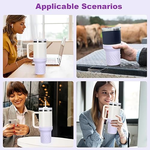 Miniatura 6 de NORABORKEY Botas de silicona para Stanley Cup 40oz Quencher Adventure, protector de silicona para botella de agua con Stanley Cup Quencher H2.0 y