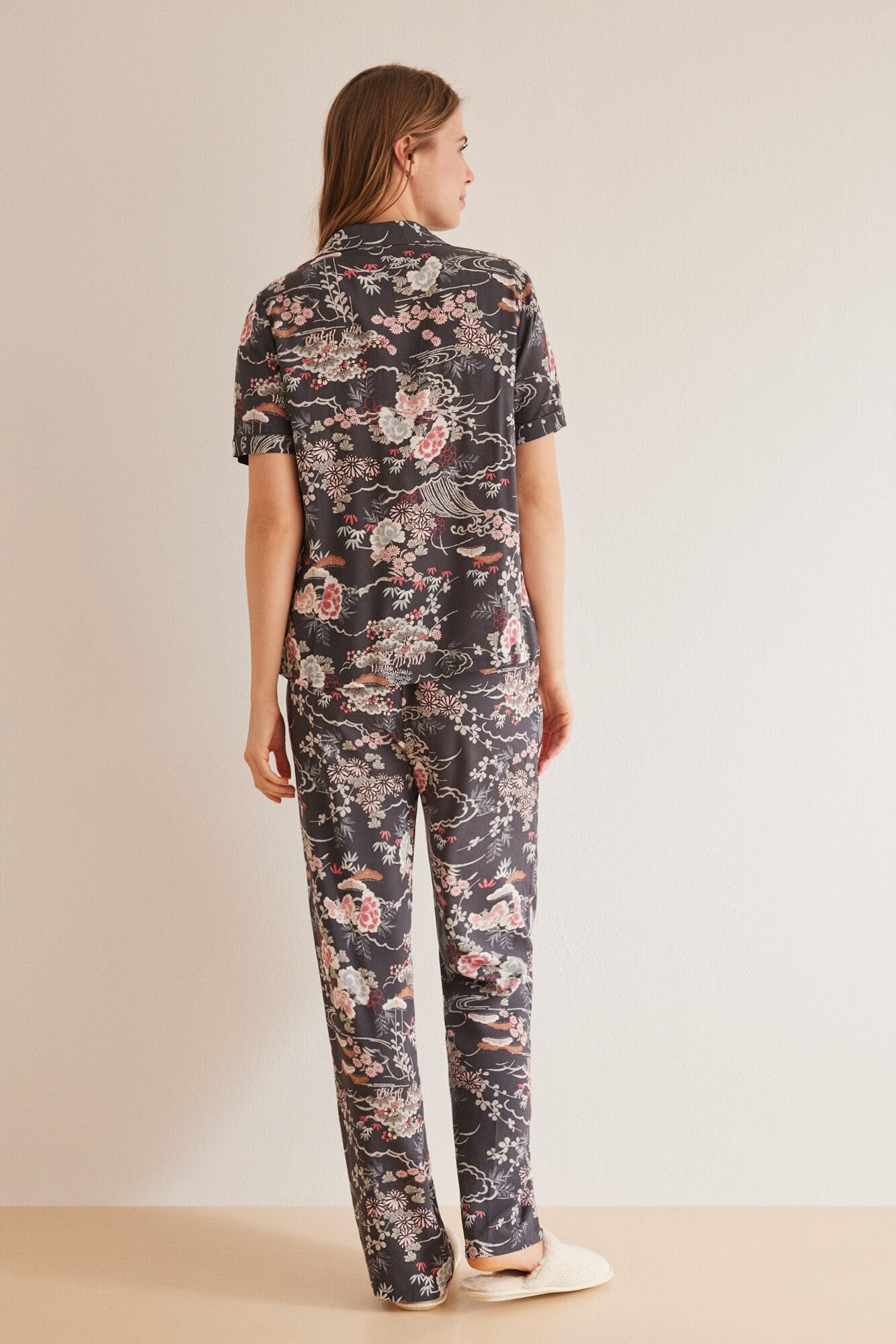 Women'Secret Kombinezon z krótkim rękawem Mix and Match Oriental Gra damska, Szary nadruk, M
