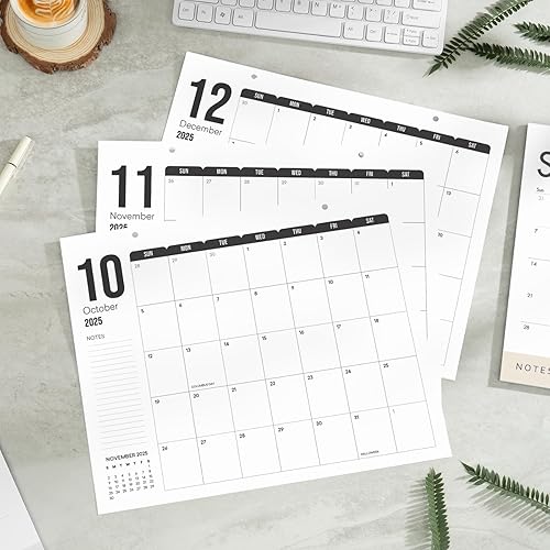 Miniatura 4 de Calendario magnético vertical en blanco y negro para nevera de abril de 2024 a septiembre de 2025  13.5 x 11 pulgadas, calendario minimalista para