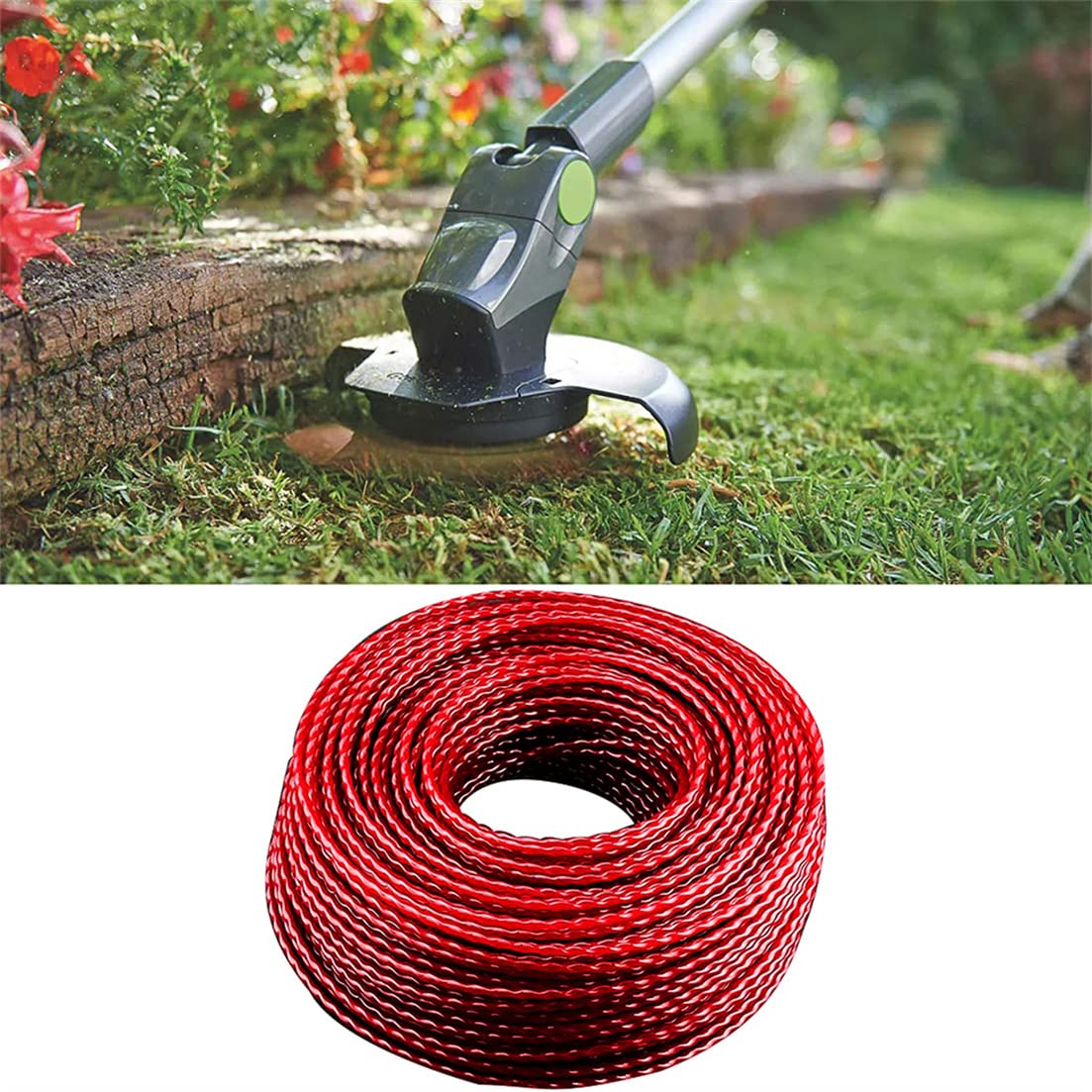 Vidoelettronica Nylonfaden Für Rasentrimmer – 15m Rolle, Wählbare Stärken Von 2,4 Bis 4 Mm, Quadratisch Oder Rund