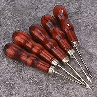 Vista 7 de 5 ganchos de ganchillo, mango de madera, punzón de agujero, gancho de ganchillo, costura de costura, herramienta de reparación de zapatos