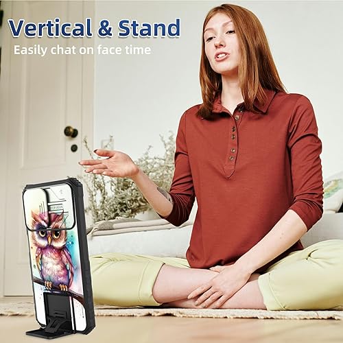 Miniatura 6 de Funda para teléfono Galaxy A13 5G para Samsung Galaxy A13 4G con cubierta deslizante para cámara y función atril, funda protectora híbrida de doble