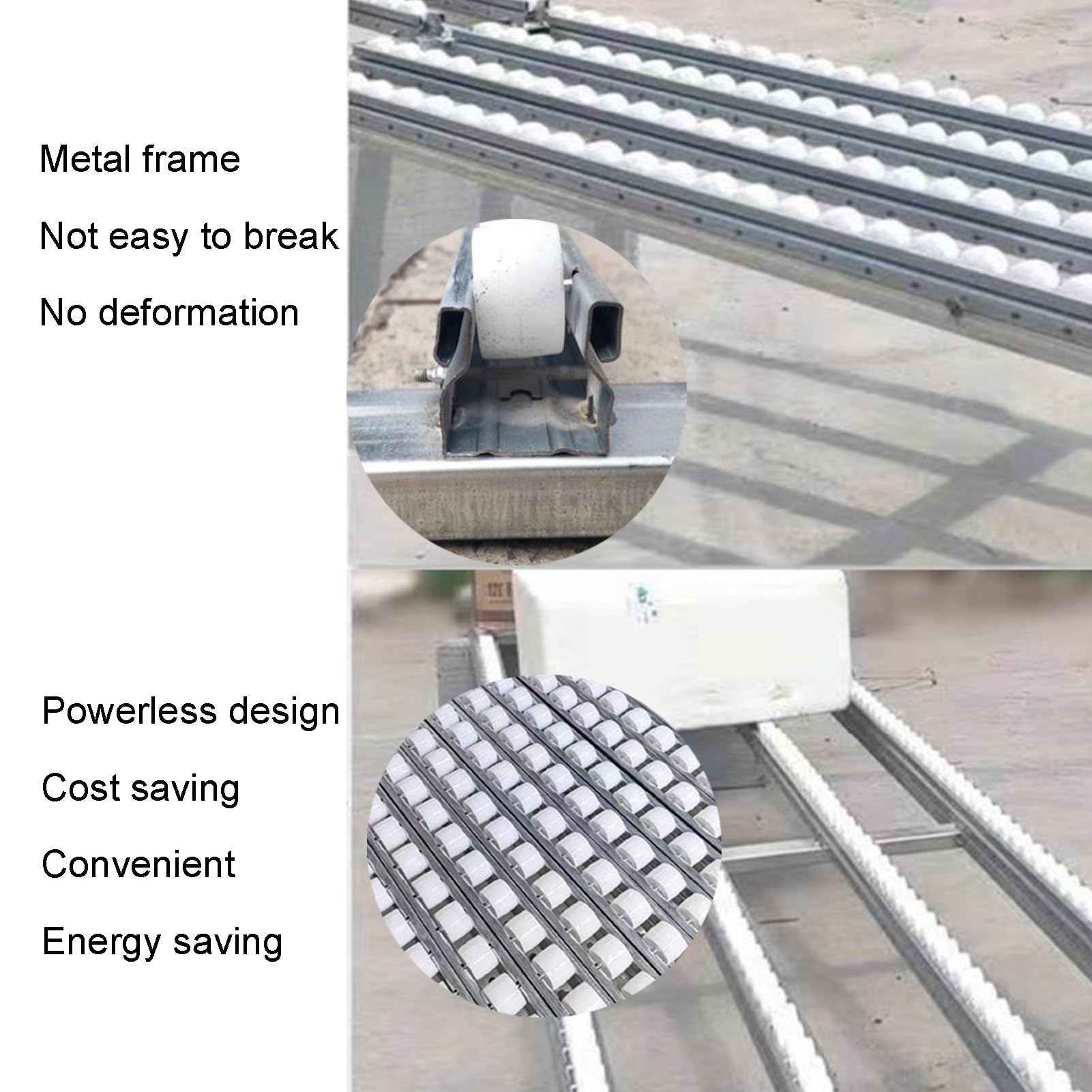 Generico Trasportatore a rulli Pieghevole Non motorizzato - Telaio in Metallo Leggero con rulli in plastica ABS, 40x100 cm, Ideale per la movimentazione delle Merci in Magazzino, Facile da Montare, s