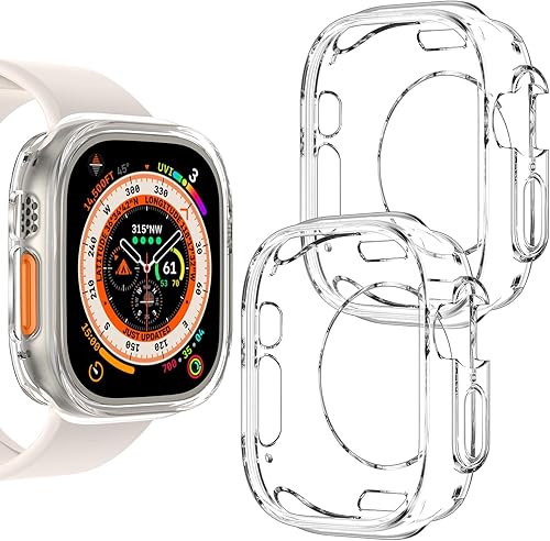 Goton - Funda antigolpes para Apple Watch Series Ultra de 1.732 pulgadas, ultra fina, suave, TPU a prueba de golpes, borde protector de parachoques