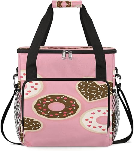 Bolsa de transporte para cafetera de donas con patrón sabroso para Keurig K-Mini o K-Mini Plus K-Mini Plus K-Cup Pods, portátil, bolsa de viaje