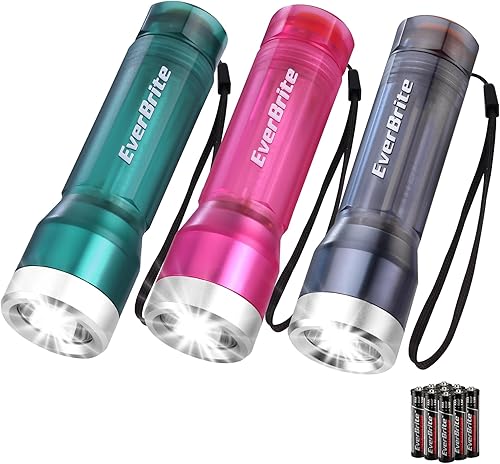 Miniatura 10 de Everbrite linterna mini, linterna LED con 3 modos, incluye 3 pilas AAA, linterna pequeña resistente al agua para emergencias y campamento, rosa,