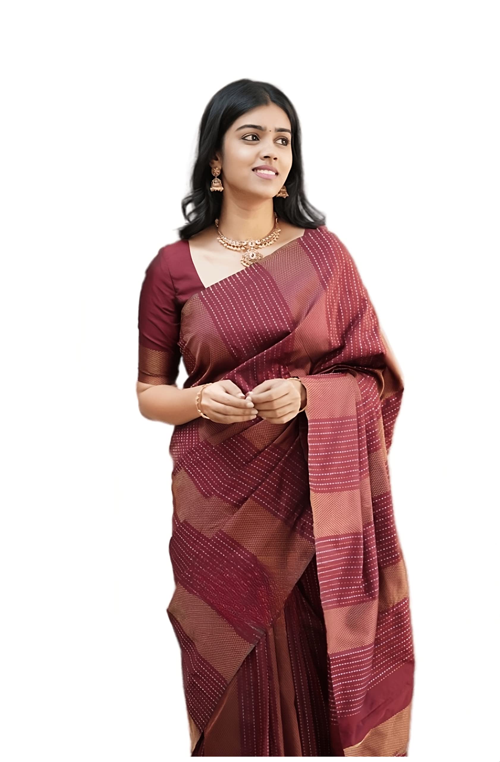 sidhidata Women's Kanjivaram Banarasi Paithani Jacquard Silk Saree With Unstitched Blouse Piecee (Silk Heritagee)-picture-15