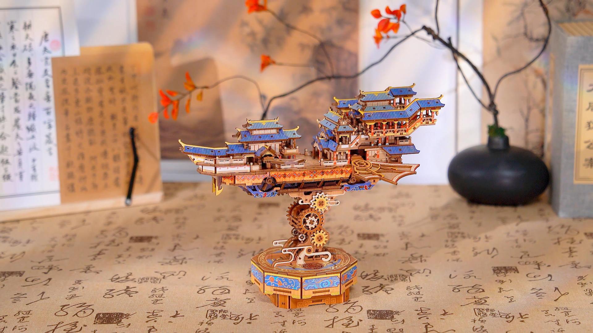Tonecheer 3D Wooden Puzzle for Adults, DIY Vintage Orient Japanese