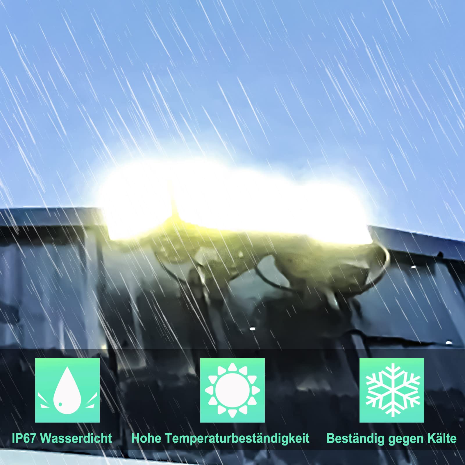LED Strahler 400W LED Flutlicht 40000LM Flutlichter 3000K Strahler Außen IP67 Wasserfest 4 Flutlichtstrahler mit einstellbarem Winkel geeignet für Stadion Hinterhöfe